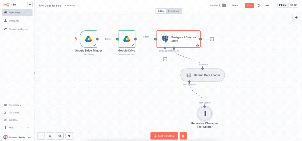Configuring Embeddings Google Gemini node